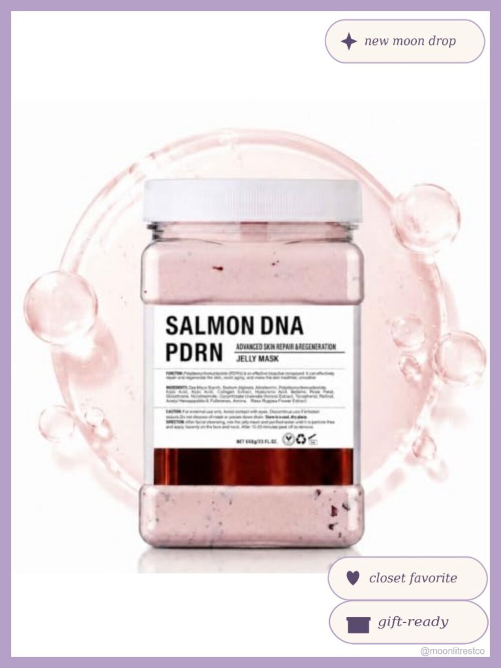 PDRN Salmon DNA Jelly Peel-Off Face Mask Collagen Spa Powder Treatment 23 oz